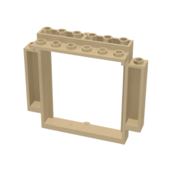 Door, Frame 2 x 8 x 6 Swivel with Bottom Notches - Tan Door, Frame 2 x 8 x 6 Swivel with Bottom Notches - Tan