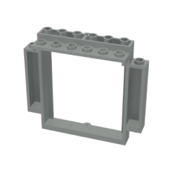 Door, Frame 2 x 8 x 6 Swivel with Bottom Notches - Light Gray Door, Frame 2 x 8 x 6 Swivel with Bottom Notches - Light Gray