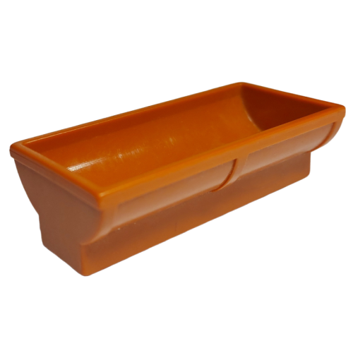 Деталь LEGO 4882 Duplo Animal Accessory Feeding Trough 2 x 4 x 2 with Curved Sides - Dark Orange