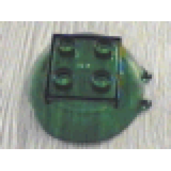 Duplo Ball Tube Cover with Hinge, 2 x 2 Studs, and Wavy Edge - Trans-Green