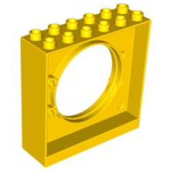 Duplo Ball Tube Exit Brick 2 x 6 x 5 with Round Doorway - Yellow