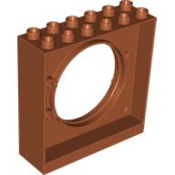 Duplo Ball Tube Exit Brick 2 x 6 x 5 with Round Doorway - Dark Orange