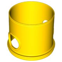 Duplo Ball Tube Straight with Opposing Oval Holes - Yellow Duplo Ball Tube Straight with Opposing Oval Holes - Yellow