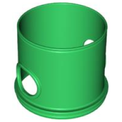 Duplo Ball Tube Straight with Opposing Oval Holes - Green Duplo Ball Tube Straight with Opposing Oval Holes - Green