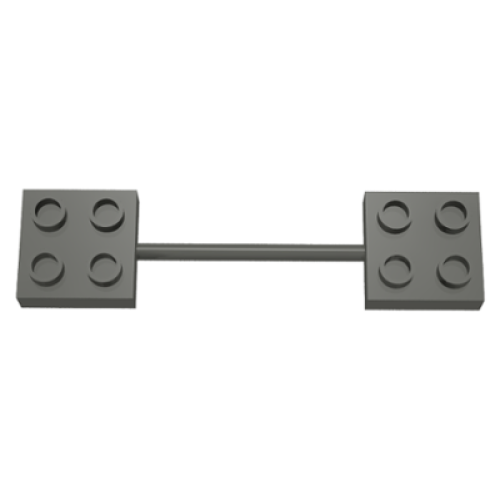 Деталь LEGO 44670 Duplo Bar with 2 x 2 Plates on Ends - Dark Gray