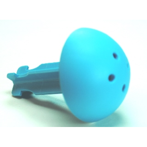 Деталь LEGO 54043b Duplo Cannon Ball 1/2 with Large Axle Connector and 4 Holes in Top - Medium Azure