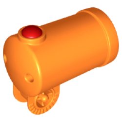 Duplo Cannon Shooting with Axle Hole, Red Firing Button and Locking Ring - Orange Duplo Cannon Shooting with Axle Hole, Red Firing Button and Locking Ring - Orange