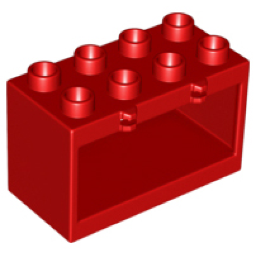 Деталь LEGO 18806 Duplo Container Box 2 x 4 x 2 with Open Sides - Red