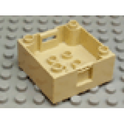Duplo Container Box 4 x 4 with Studs on Corners - Tan Duplo Container Box 4 x 4 with Studs on Corners - Tan