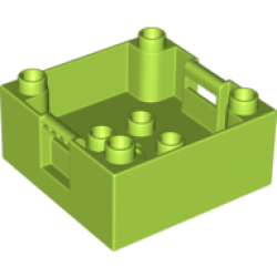 Duplo Container Box 4 x 4 with Studs on Corners - Lime Duplo Container Box 4 x 4 with Studs on Corners - Lime