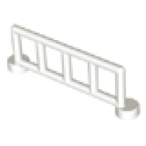 Деталь LEGO 2214 Duplo Fence 1 x 6 x 1 1/2 Railing with 5 Posts - White