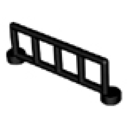 Duplo Fence 1 x 6 x 1 1/2 Railing with 5 Posts - Black Duplo Fence 1 x 6 x 1 1/2 Railing with 5 Posts - Black