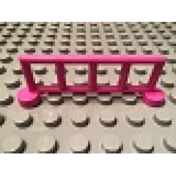 Duplo Fence 1 x 6 x 1 1/2 Railing with 5 Posts - Dark Pink Duplo Fence 1 x 6 x 1 1/2 Railing with 5 Posts - Dark Pink
