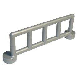 Duplo Fence 1 x 6 x 1 1/2 Railing with 5 Posts - Flat Silver Duplo Fence 1 x 6 x 1 1/2 Railing with 5 Posts - Flat Silver