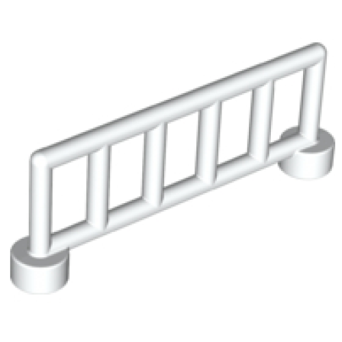 Деталь LEGO 12602 Duplo Fence 1 x 6 x 1 1/2 Railing with 6 Posts - White