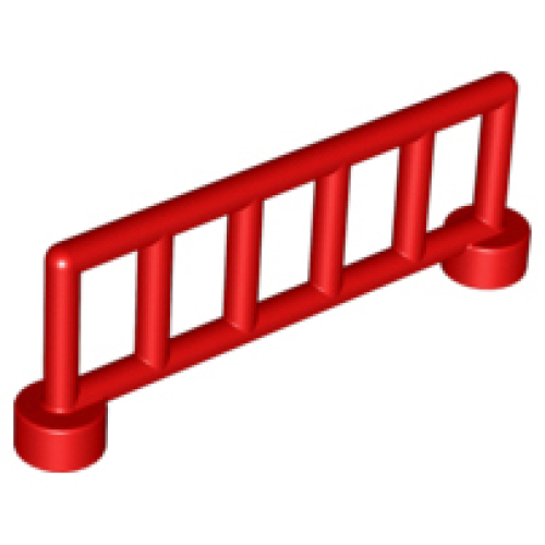 Деталь LEGO 12602 Duplo Fence 1 x 6 x 1 1/2 Railing with 6 Posts - Red