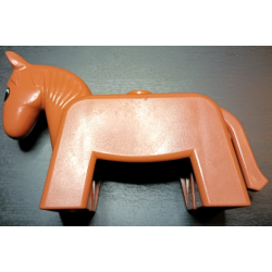 Duplo Horse Small with Black and White Eyes Pattern - Fabuland Brown
