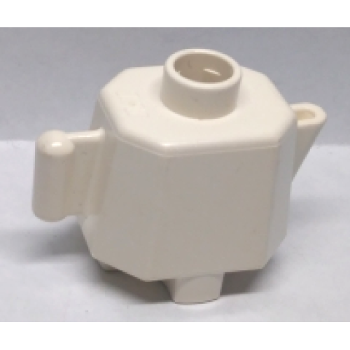 Деталь LEGO 31041 Duplo Utensil Teapot / Coffeepot, Indented Base - White