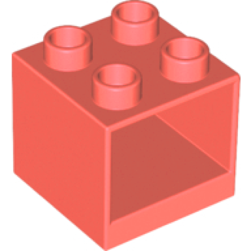 Деталь LEGO 4890 Duplo, Furniture Cabinet 2 x 2 x 1 1/2 - Coral