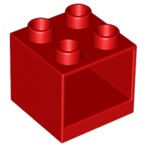 Деталь LEGO 4890 Duplo, Furniture Cabinet 2 x 2 x 1 1/2 - Red