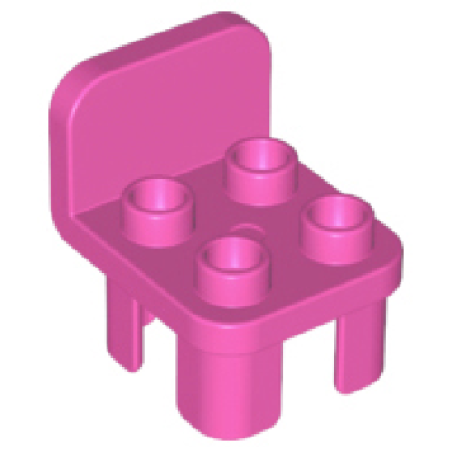 Деталь LEGO 12651 Duplo, Furniture Chair with 4 Studs and Rounded Back - Dark Pink
