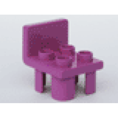 Деталь LEGO 6478 Duplo, Furniture Chair with 4 Studs and Squared Back - Dark Pink