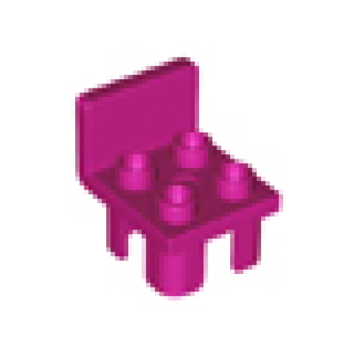 Деталь LEGO 6478 Duplo, Furniture Chair with 4 Studs and Squared Back - Magenta