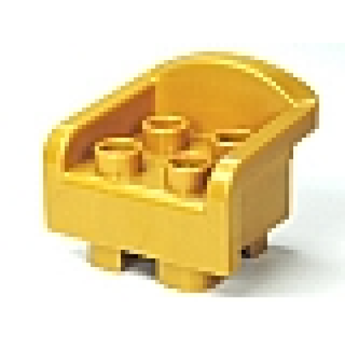 Деталь LEGO 6477 Duplo, Furniture Chair with 4 Studs, Curved Back and Feet - Pearl Gold
