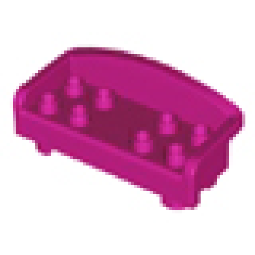 Деталь LEGO 6476 Duplo, Furniture Couch / Sofa with Rounded Back and 8 Studs - Magenta