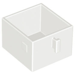 Duplo, Furniture Drawer 2 x 2 with Pull Handle - White Duplo, Furniture Drawer 2 x 2 with Pull Handle - White