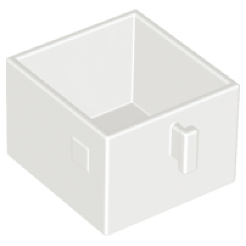 Деталь LEGO 4891 Duplo, Furniture Drawer 2 x 2 with Pull Handle - White