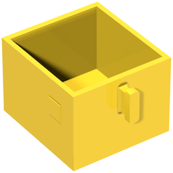 Duplo, Furniture Drawer 2 x 2 with Pull Handle - Yellow Duplo, Furniture Drawer 2 x 2 with Pull Handle - Yellow