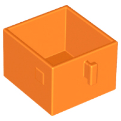 Duplo, Furniture Drawer 2 x 2 with Pull Handle - Orange Duplo, Furniture Drawer 2 x 2 with Pull Handle - Orange