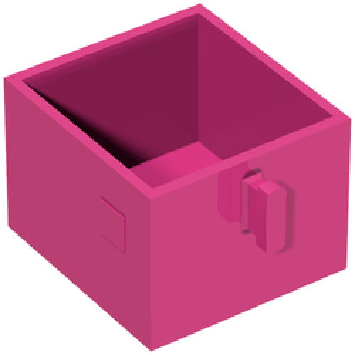 Деталь LEGO 4891 Duplo, Furniture Drawer 2 x 2 with Pull Handle - Dark Pink