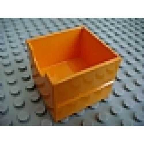 Деталь LEGO 6471 Duplo, Furniture Drawer 2 x 2 with Semicircle Cutout - Medium Orange