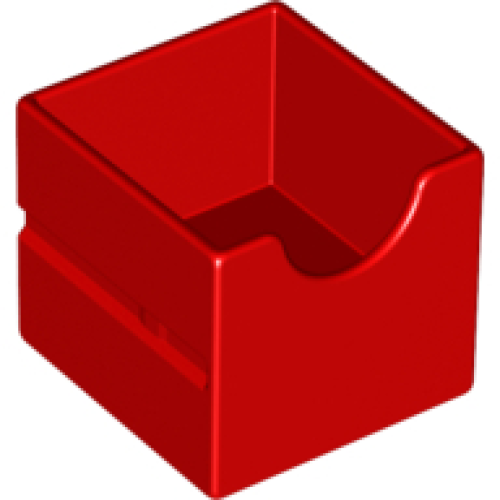 Деталь LEGO 6471 Duplo, Furniture Drawer 2 x 2 with Semicircle Cutout - Red
