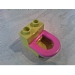 Duplo, Furniture Toilet with Dark Pink Seat (4911 / 4912) - Medium Lime