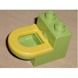 Duplo, Furniture Toilet with Yellow Seat (4911 / 4912) - Fabuland Lime