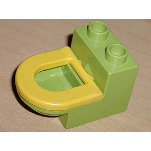 Деталь LEGO 4911c01 Duplo, Furniture Toilet with Yellow Seat (4911 / 4912) - Fabuland Lime