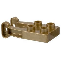 Duplo, Plate 2 x 2 with Tow Rope Holder Arms - Flat Dark Gold Duplo, Plate 2 x 2 with Tow Rope Holder Arms - Flat Dark Gold