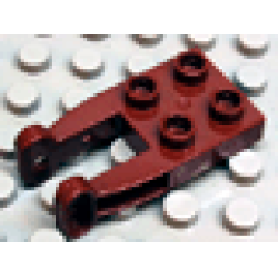 Duplo, Plate 2 x 2 with Tow Rope Holder Arms - Reddish Brown Duplo, Plate 2 x 2 with Tow Rope Holder Arms - Reddish Brown