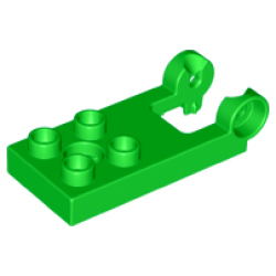 Duplo, Plate 2 x 3 with 4 Studs and Hinge - Bright Green Duplo, Plate 2 x 3 with 4 Studs and Hinge - Bright Green
