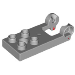 Duplo, Plate 2 x 3 with 4 Studs and Hinge with Red Gaskets - Light Bluish Gray Duplo, Plate 2 x 3 with 4 Studs and Hinge with Red Gaskets - Light Bluish Gray