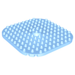 Duplo, Plate 12 x 12, Rounded Corners with Raised 2 x 2 Center Cylinder - Bright Light Blue Duplo, Plate 12 x 12, Rounded Corners with Raised 2 x 2 Center Cylinder - Bright Light Blue