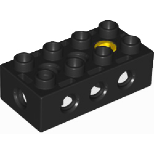 Деталь LEGO 31184c01 Duplo, Toolo Brick 2 x 4 with Holes on Sides and Top and 1 Screw in Top - Black
