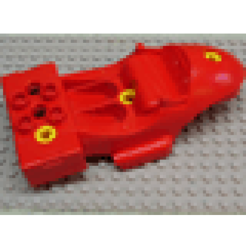 Деталь LEGO 31381c01 Duplo, Toolo Racer Body 2 x 2 Studs in Back - Red