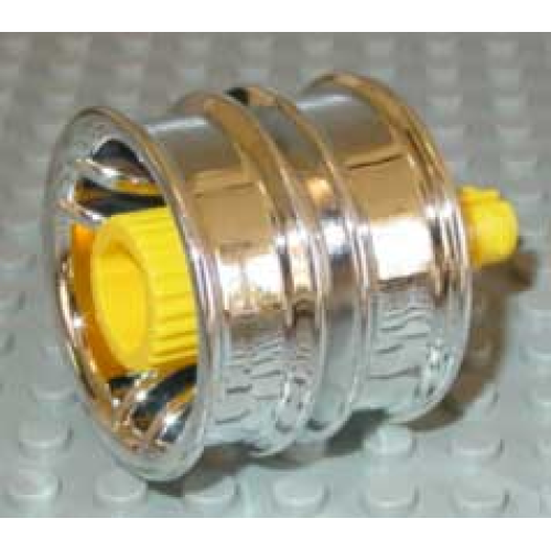 Деталь LEGO 31350c01 Duplo, Toolo Wheel with Action Wheeler Screw - Chrome Silver