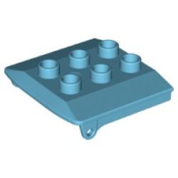 Duplo Backhoe / Train Cabin Roof - Medium Azure