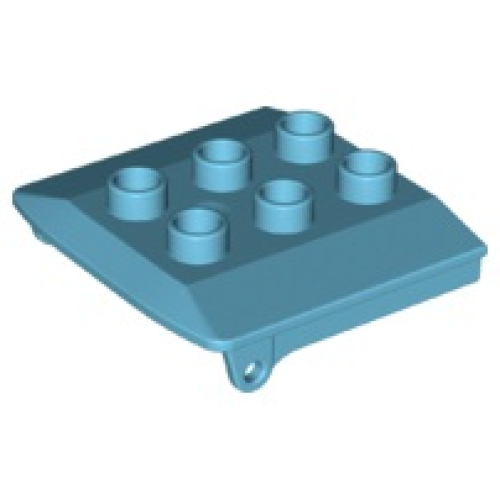 Деталь LEGO 4543 Duplo Backhoe / Train Cabin Roof - Medium Azure