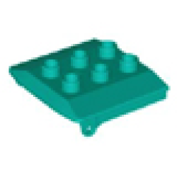 Duplo Backhoe / Train Cabin Roof - Dark Turquoise